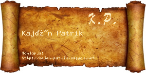 Kaján Patrik névjegykártya